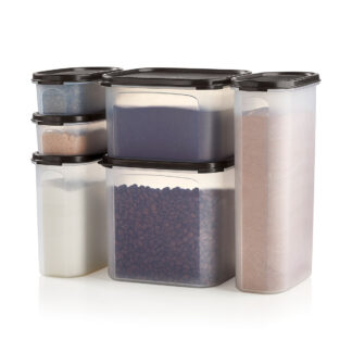 Tupperware® Modular Mates® Food Storage Containers | Stackable Pantry | 6-Piece Set with Lids