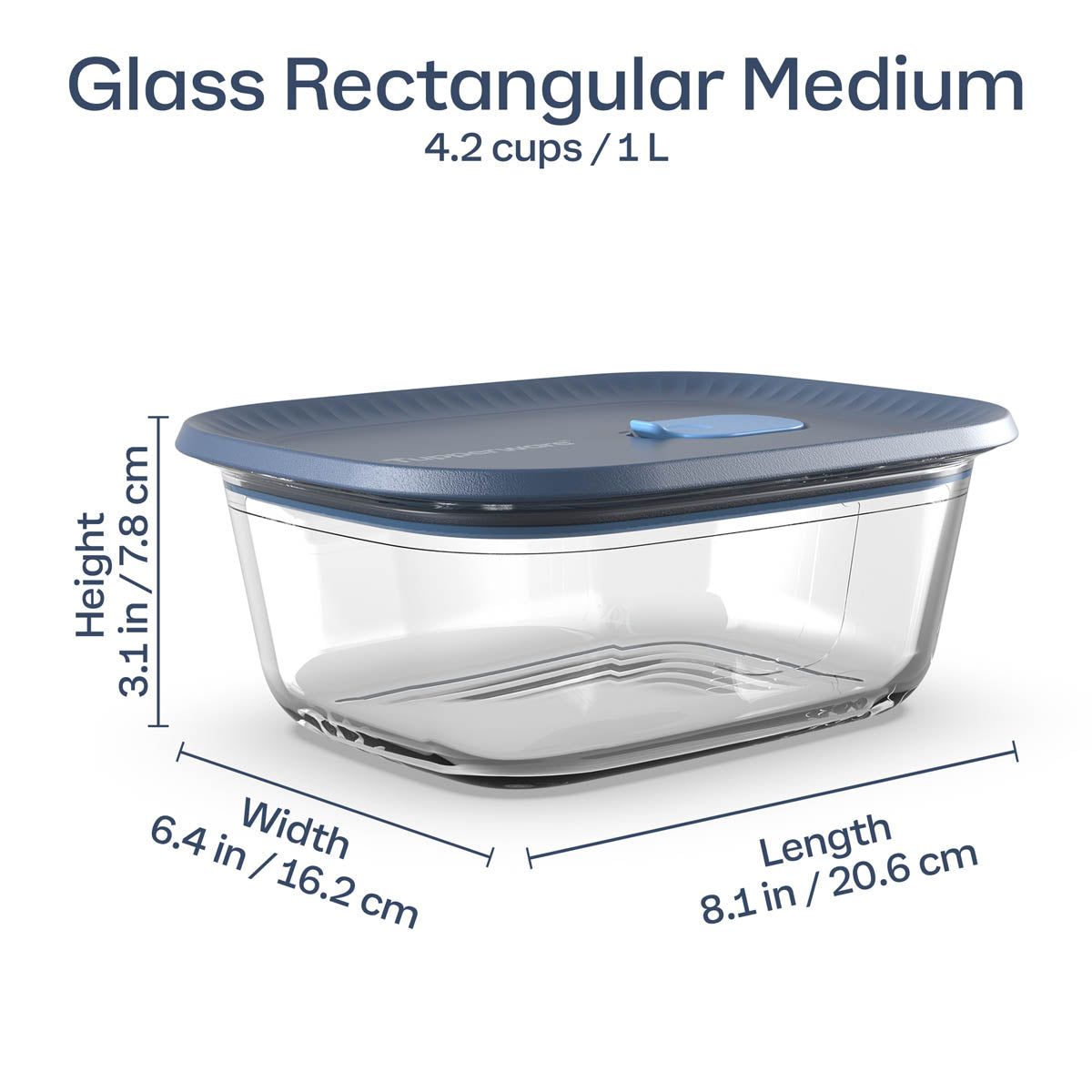 Tupperware Voila™ Glass Food Storage Container | Rectangular Medium - Image 3