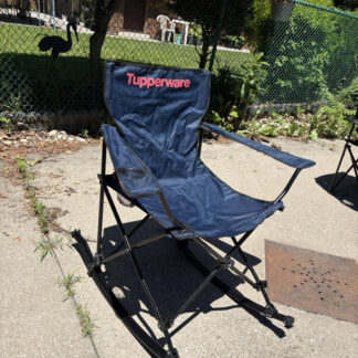 Tupperware Folding Rocking Camping Chair w/ Carry Bag Portable Outdoor Seat
