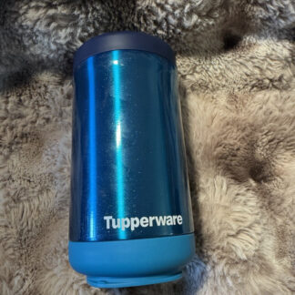 Tupperware Small Stackable Thermal Food Jar Metallic Blue Soup Container