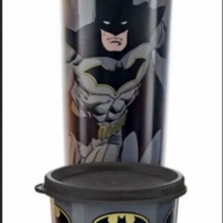 NEW TUPPERWARE Batman snack set drink lunch flip seal Black Grey FREE SHIPPIN