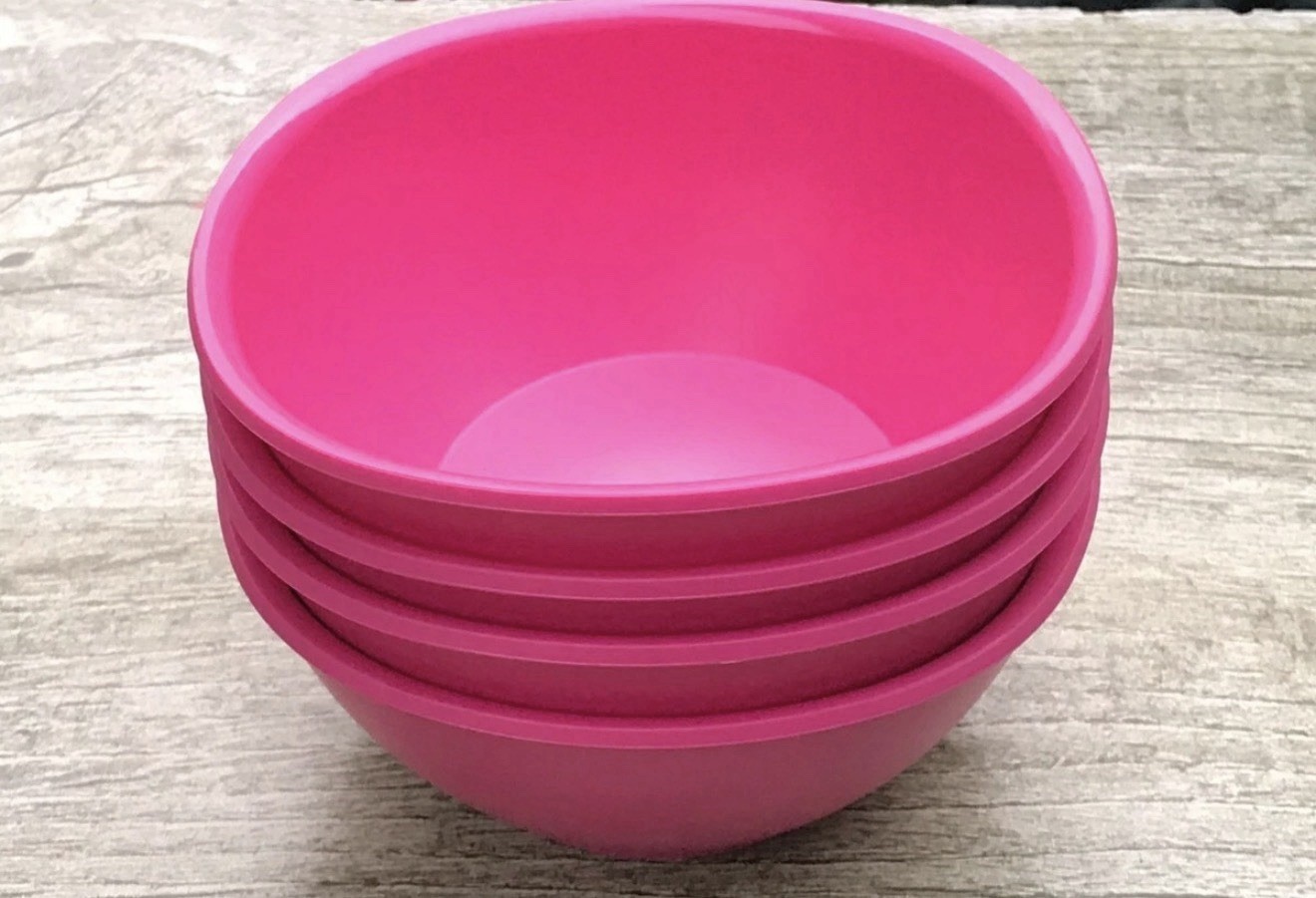 New Tupperware Logic Soup Bowls Set of 4 Pink Coral Sealed - Image 2