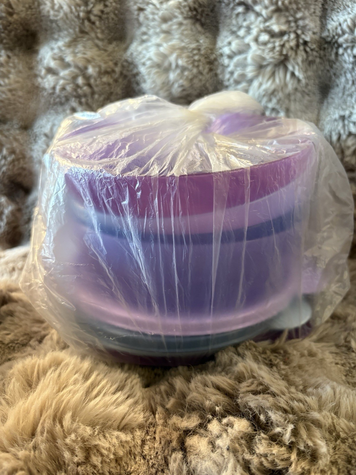 New Tupperware Microwave Reheatable Plates Set of 4 Purple Blue - Image 4