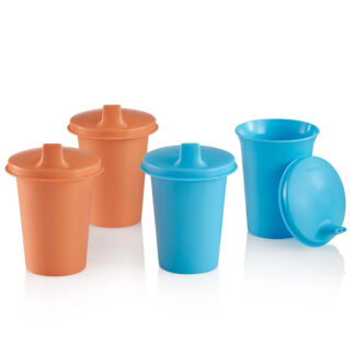 Tupperware® Bell Tumblers & Sipper Seal® Set | 4 Toddler Sippy Cups with Lids